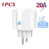 16A/20A AC100-240V Smart Plug EU WIFI Smart Socket Power Outlet Mobile Control Smart Home Voice Control Tuya Smart Life APP