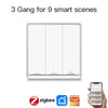 Tuya zigbee Smart Button Scene Switch 1/2/3/4 Gang Switch Push Button Controller Works With Smart Life App ZigBee Gateway