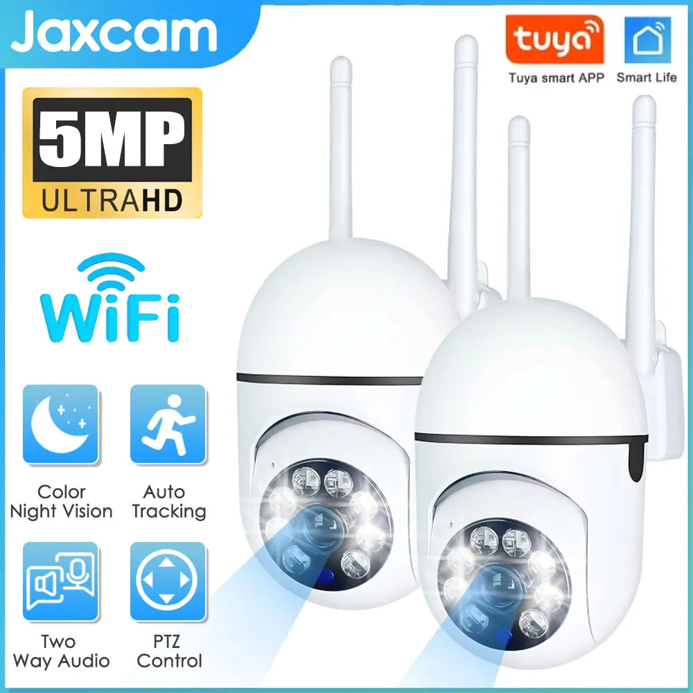 Smart Life 5MP WiFi Two Way Audio Security IP Camera Tuya App HD Smart Home PTZ Outdoor Home Wireless Mini Surveillance CCTV Cam
