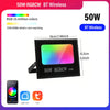 Outdoor RGBCW Smart Floodlight has 16 million colors Adjustable color temperature WIFI and wireless connectivity for patio