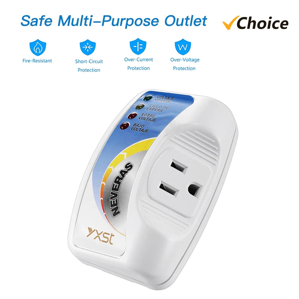 Voltage Protector Single Outlet Surge Protector Plug in for Home Appliance Plug Protection Wall Mount Power Suppressor for TV/PC