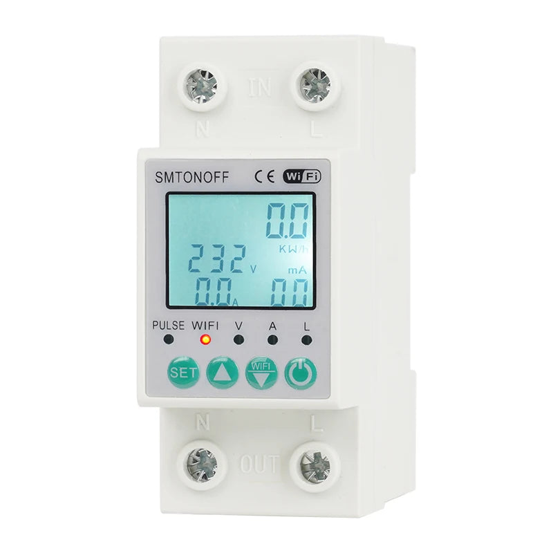 Single phase WIFI Energy meter Prepaid Meter electricity smart monitor  tuya power meter 110V/220V 50/60Hz Voice Control  Alexa