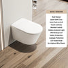 Wall-Mounted Smart Toilet with Sensor Heating Remote Control and Automatic Flush Elongated Bowl Seat on Leaving Seat