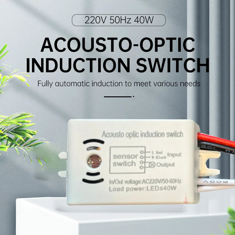 Smart Switches Module Detector Intelligent Auto On Off Light Switch Accessories 220V Sound Sensor Light Control Home Improvement