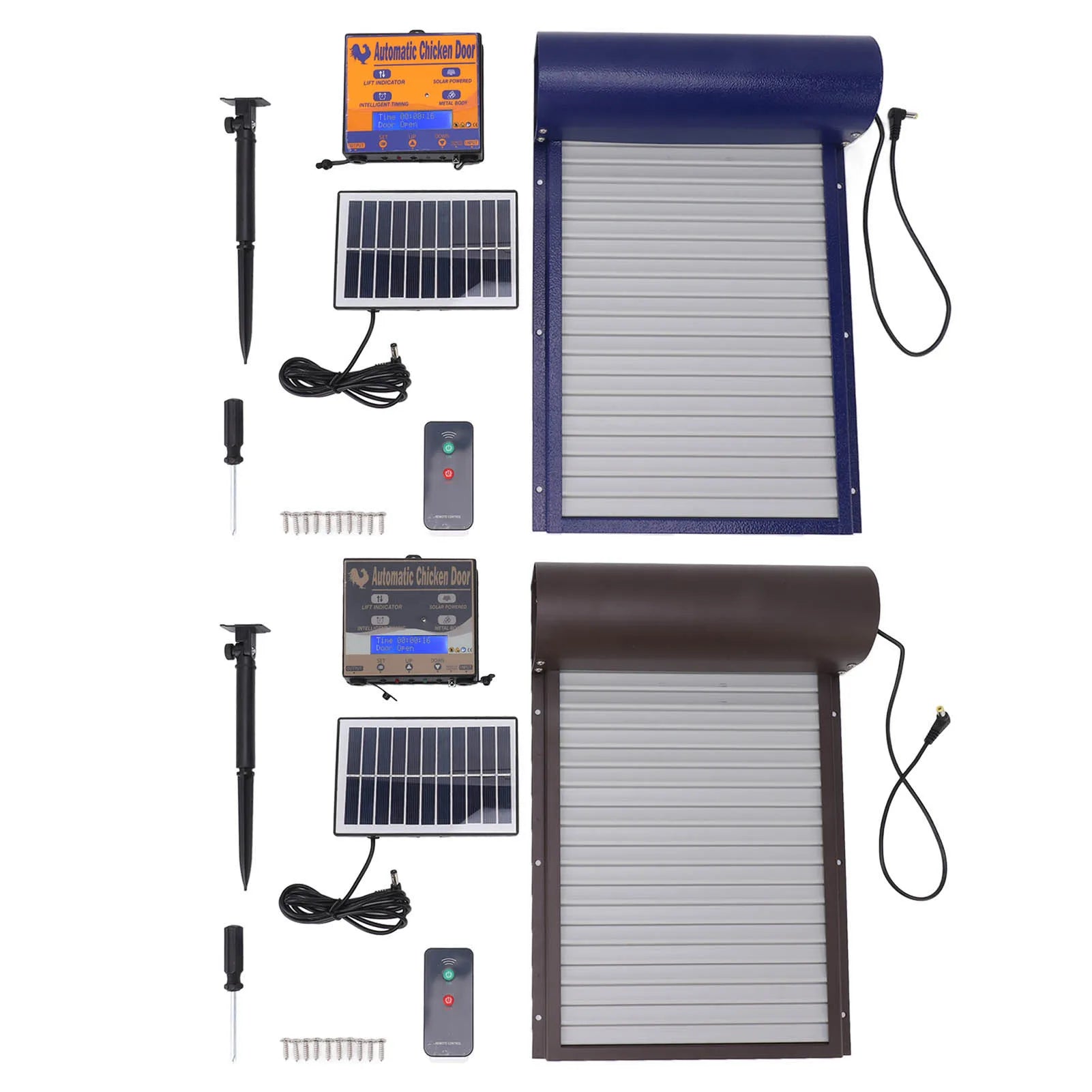 Solar Powered Automatic Chicken Coop Door Auto Chicken Door Opener with Light Sensor Timer Remote Control Chicken Door