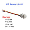 Smart Home Motion Sensor Switch, 5V/12V/24V Auto ON/OFF IR Detector for LED Strip Lights, Cabinet, Stairs, Closet