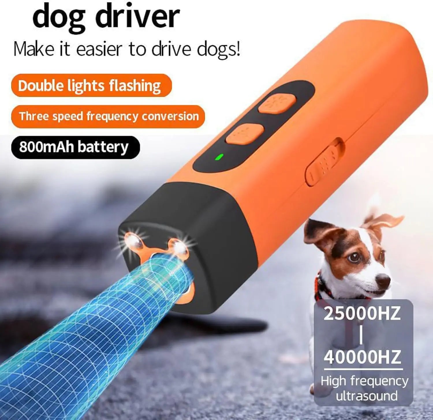 Anti Bark Device for Dogs with Torch LED Flashlight Ultrasonic Dog Repeller Barking Devices Stop Bad Behavior Dog Trainers Tool