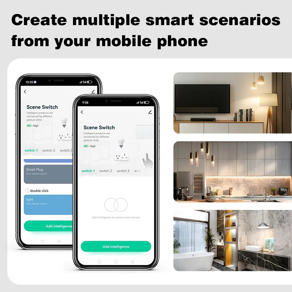 ZigBee Smart Scene Switch 4 Gang 12 Modes Smart Home Push Button Remote Controller Automation Scenario For Tuya Smart Devices