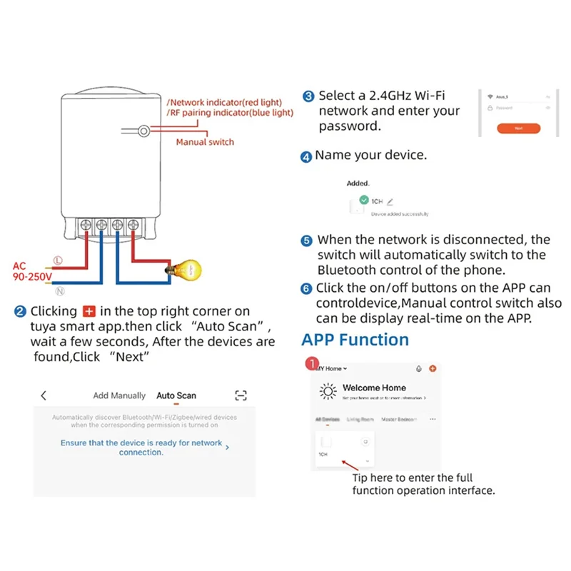 SOFT-Wifi Smart Switch 30A Relay Module Smart Switch Controllers Home Automation On-Off Timing Speech