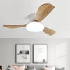 Smart ceiling fan with light 42 52 Inch 35W Wood Ceiling Fan Led Light 6 speed Remote Control Living Bedroom Fans light