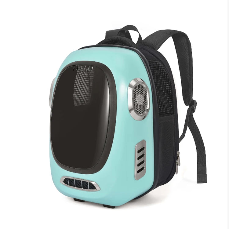 Smart Fans Temperature Controllable Windproof Solid Transparent Capsule Pet Backpack For Cats