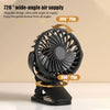 Rechargeable Portable Electric Fan 720° Rotating Hanging Clip Fan Night Light Air Cooler Outdoor Camping Small fans ventilador