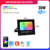 Outdoor RGBCW Smart Floodlight has 16 million colors Adjustable color temperature WIFI and wireless connectivity for patio