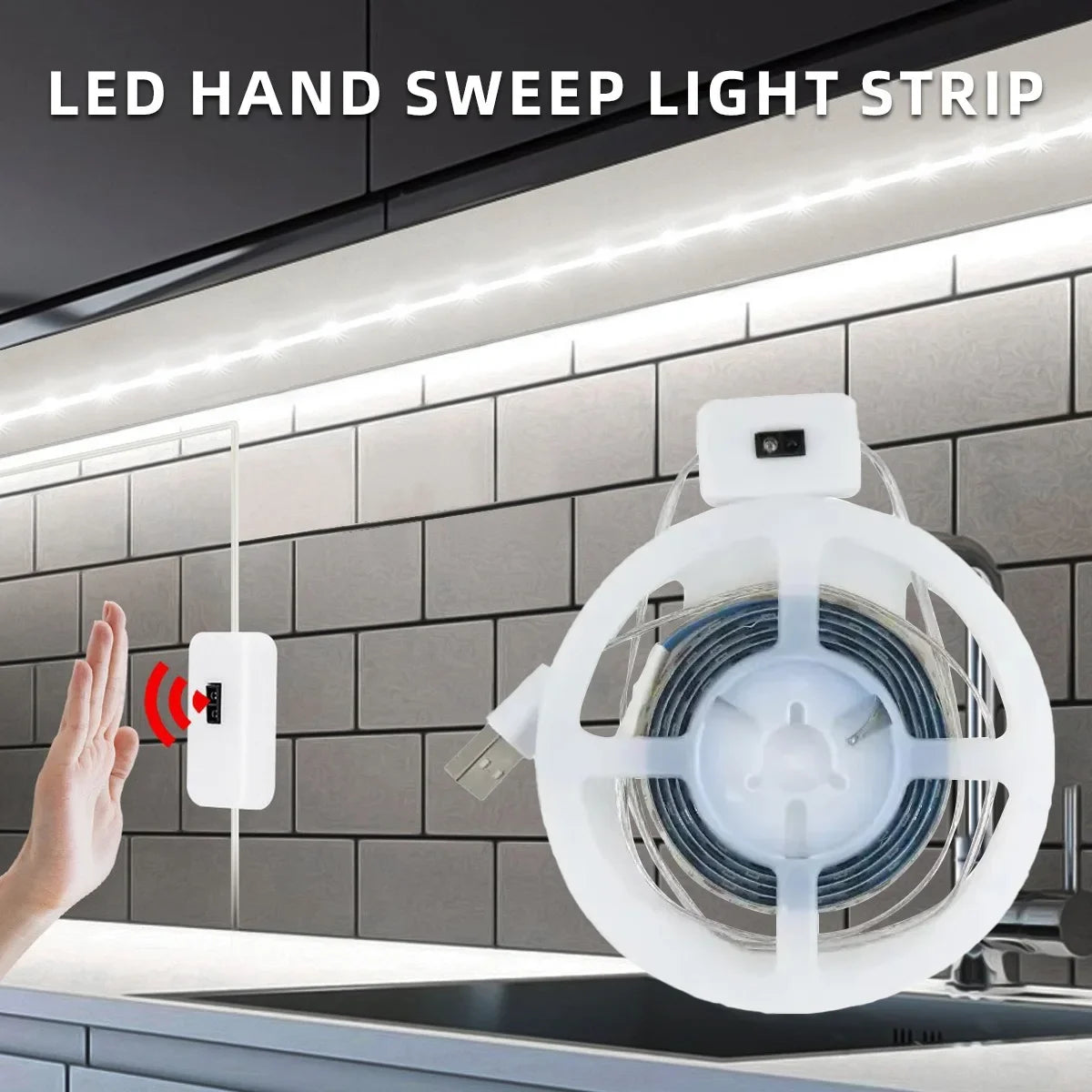 5V LED Light Strip Smart Dimmer Gesture Sensor Switch Control Easy to install Suitable For Living Room,Cupboard,Bedroom Lighting