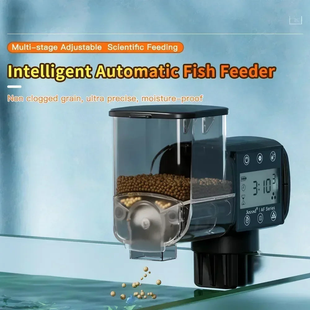 Intelligent Aquarium Fish Tank Feeder with Digital Timing Bluetooth Wireless Remote Control Automatic Feeder Having Digital