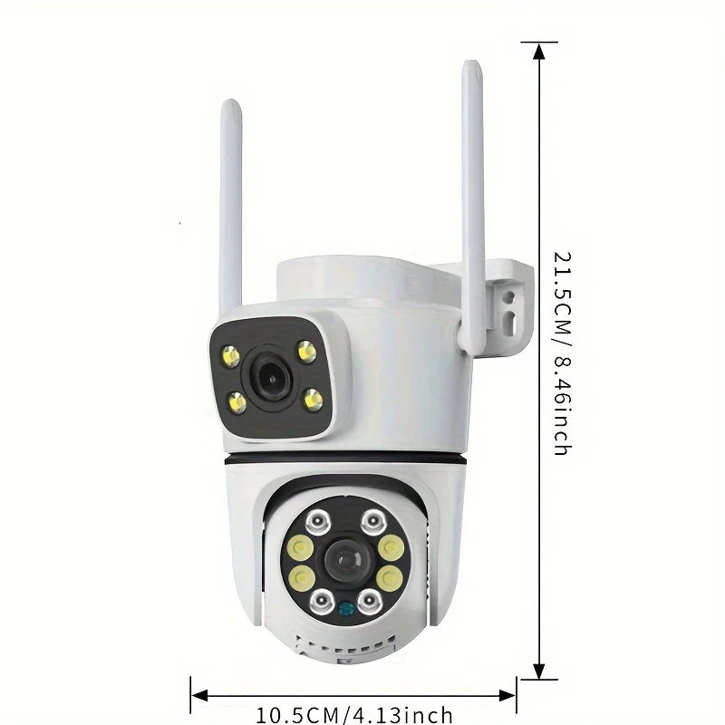 Dual-Lens 360° Smart Surveillance: Wide-angle + Close-up simultaneous capture, every corner clearly visible. 2.4G Wireless Camer