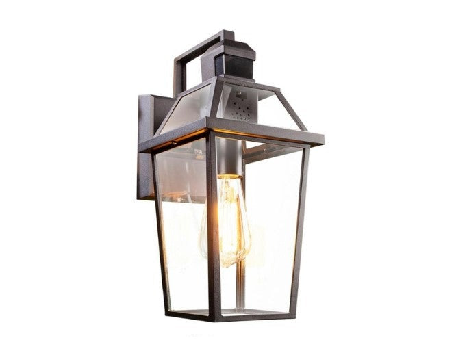 Wi-Fi Smart Home Motion-Sensing Hardwired Black LED Coach Light