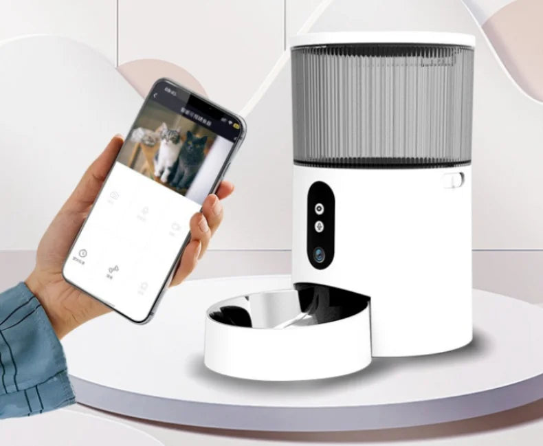 Smart Pet Feeder - Auto Dog Cat Food Dispenser with Timer, Remote Control for Home Travel Feeding, Customizable