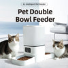 6L WIFI cat automatic feeder, double meal pet feeder, cat food dispenser that can feed 2 pets at the same time, dog feeder
