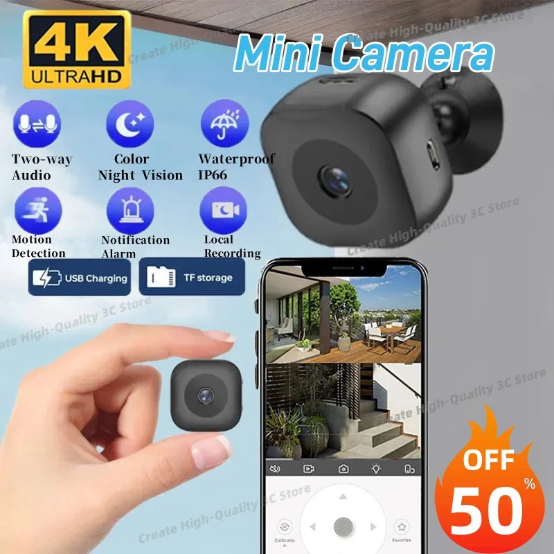 4K HD Smart Wireless Camera Battery Camera Indoor Security Monitor Hd Camera Networked Monitoring Equipment Home Surveillance