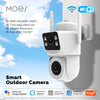 Moes Tuya Smart WiFi Outdoor Security Camera 8MP Dual Screen 2.4G/5G IP65 Waterproof Motion Detection Auto Track Two-Way Audio