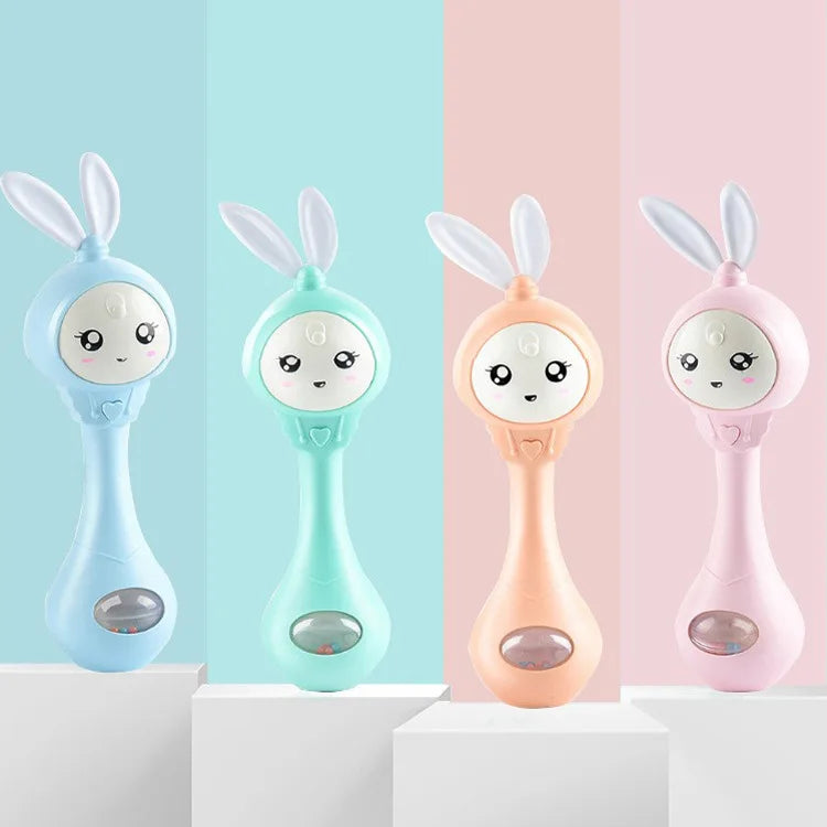 Music and Shine Rattle Toys Rabbit Intelligent Baby Rattles Smart Bunny Smarty Media Smart Shake Newborn Early Educational Toy