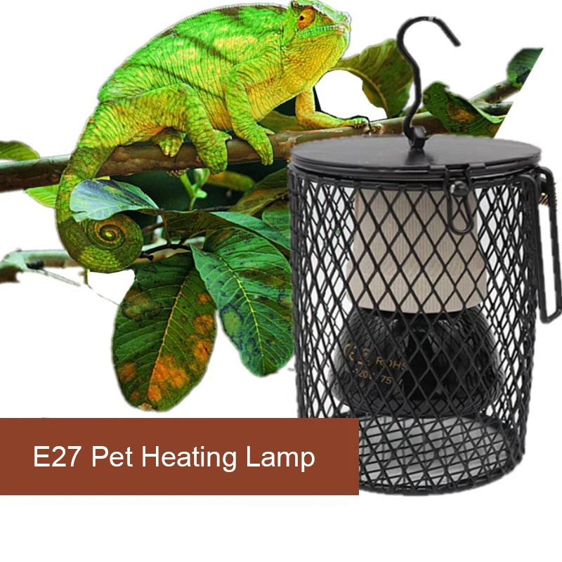 E27 Pet Heating Lamp for Turtle Snake lizard Infrared Ceramic Emitter Heat Light  Reptile Lamp With Anti Bite Spring EU Plug