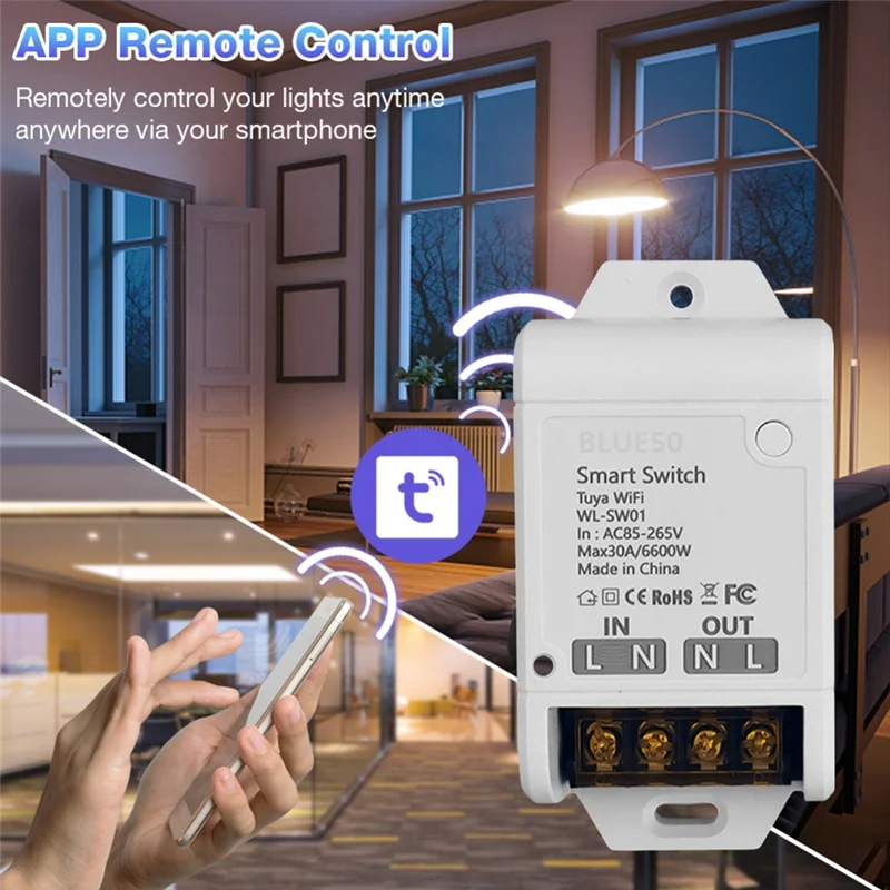 SOFT-WIFI Smart Switch 30A High Power App Remote Home Automation Socket Voice Lamps And Lanterns Smart Home