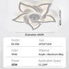 Smart Ceiling Fan with Light Led Ceiling Lamp Remote Control 6-speed Wind Speed Lotus Shape Decorative Light Living Room Bedroom