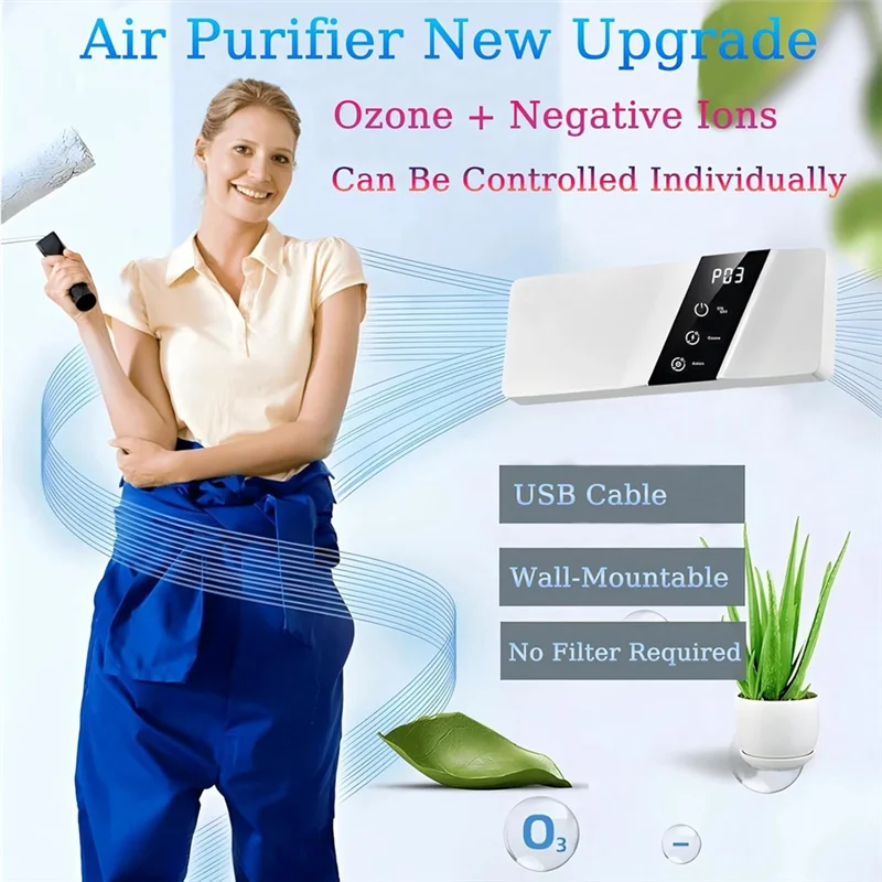 AA81-Air Purifiers For Home Cat Litter Deodorizer, Plug In Air Ionizer Purifiers For Home Pets Bedroom Toilet Kitchen