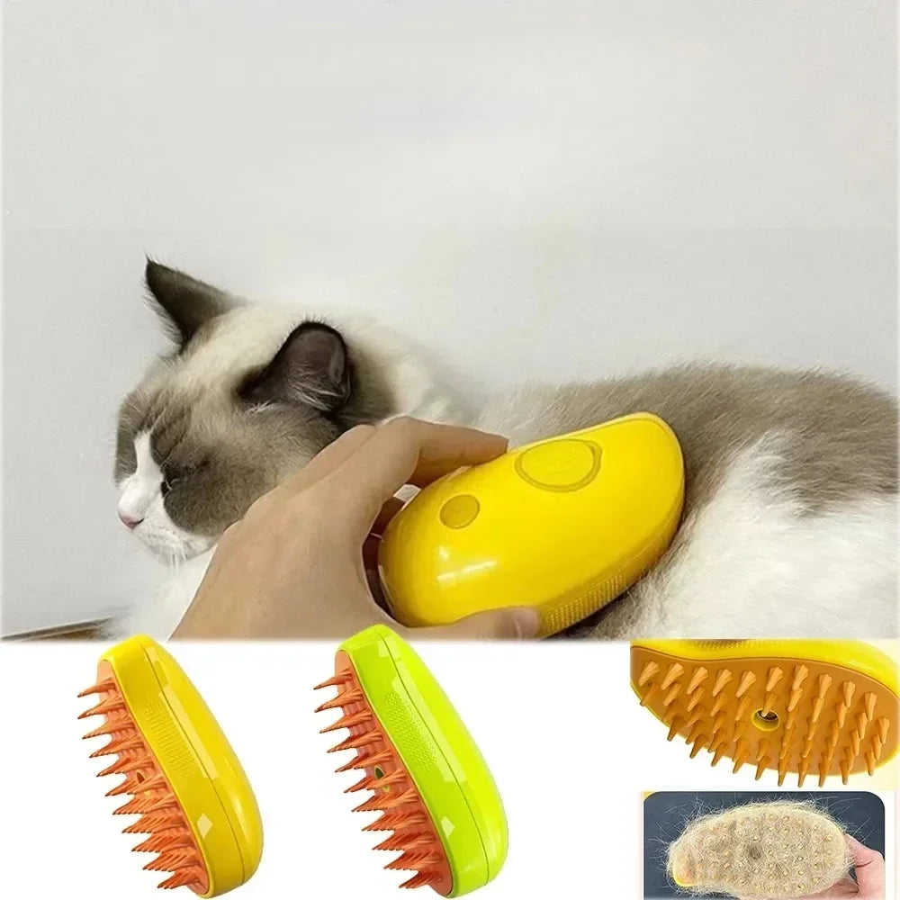 3-in-1 Cat Dog Steam Brush Electric Spray Cat Hair Cleaning Brush Massage Hair Removal Comb Anti Flying Brush Grooming Supplies