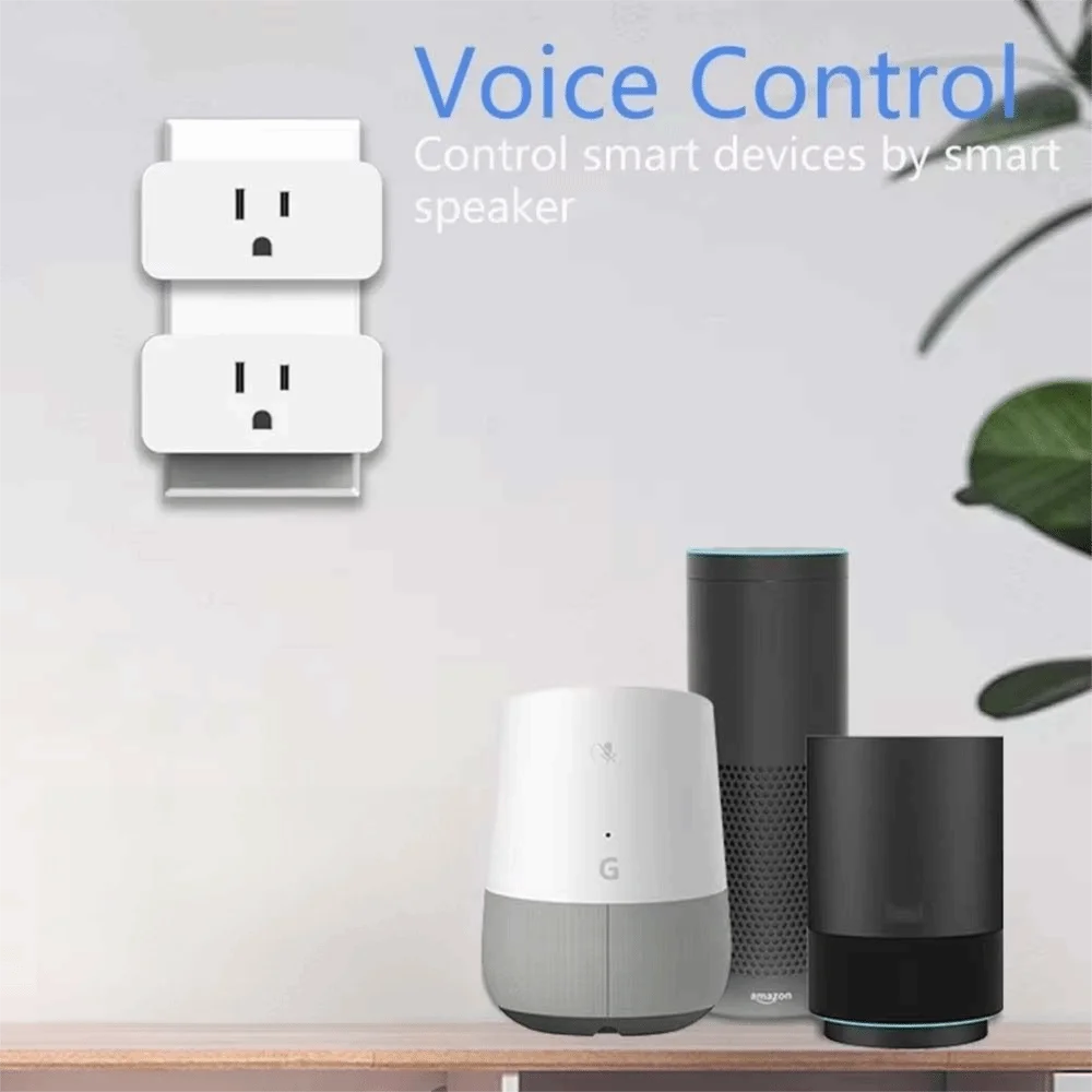 Remote Voice Control Mini WiFi Smart Plug US Plug Timing Function US Smart Plug Remote Control Electricity Statistics