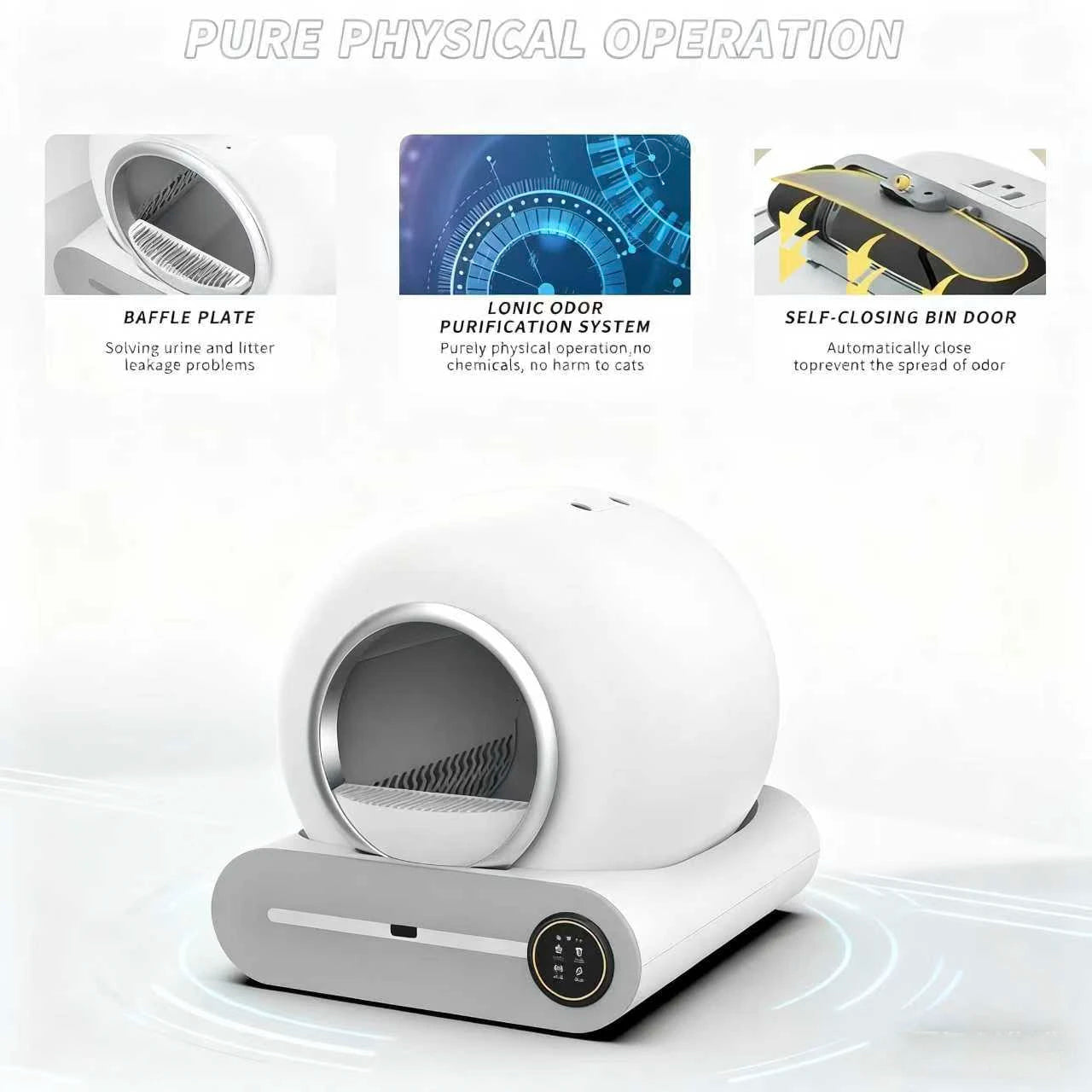 Smart Litter Box Automatic Self-Cleaning Cat Toilet - Electric Large-Sized Cat Sand Box with AI Remote Control