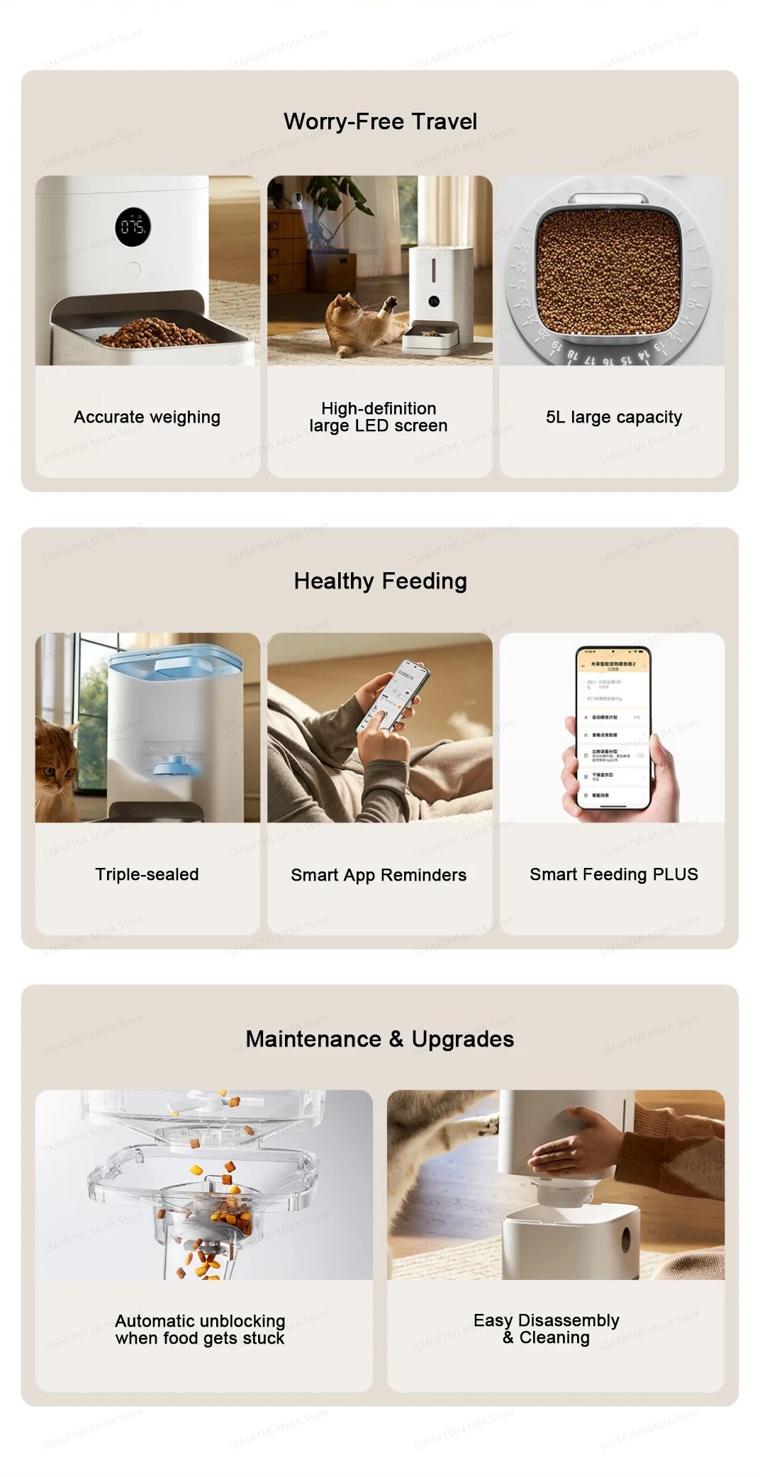 SmartHomePaws WiFi Automatic Pet Feeder with App Control – Smart Food Dispenser for Cats & Dogs