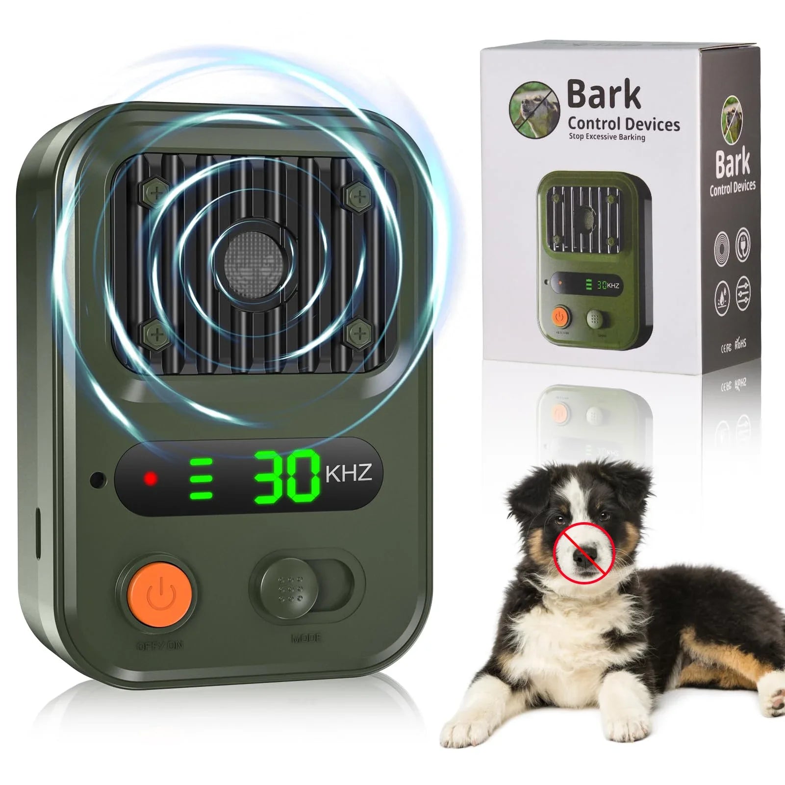 Anti Barking Devices, Auto Bark Deterrent Devices with 3 Modes, Rechargeable Dog Barking Silencer Sonic Barking Deterrent Indoor