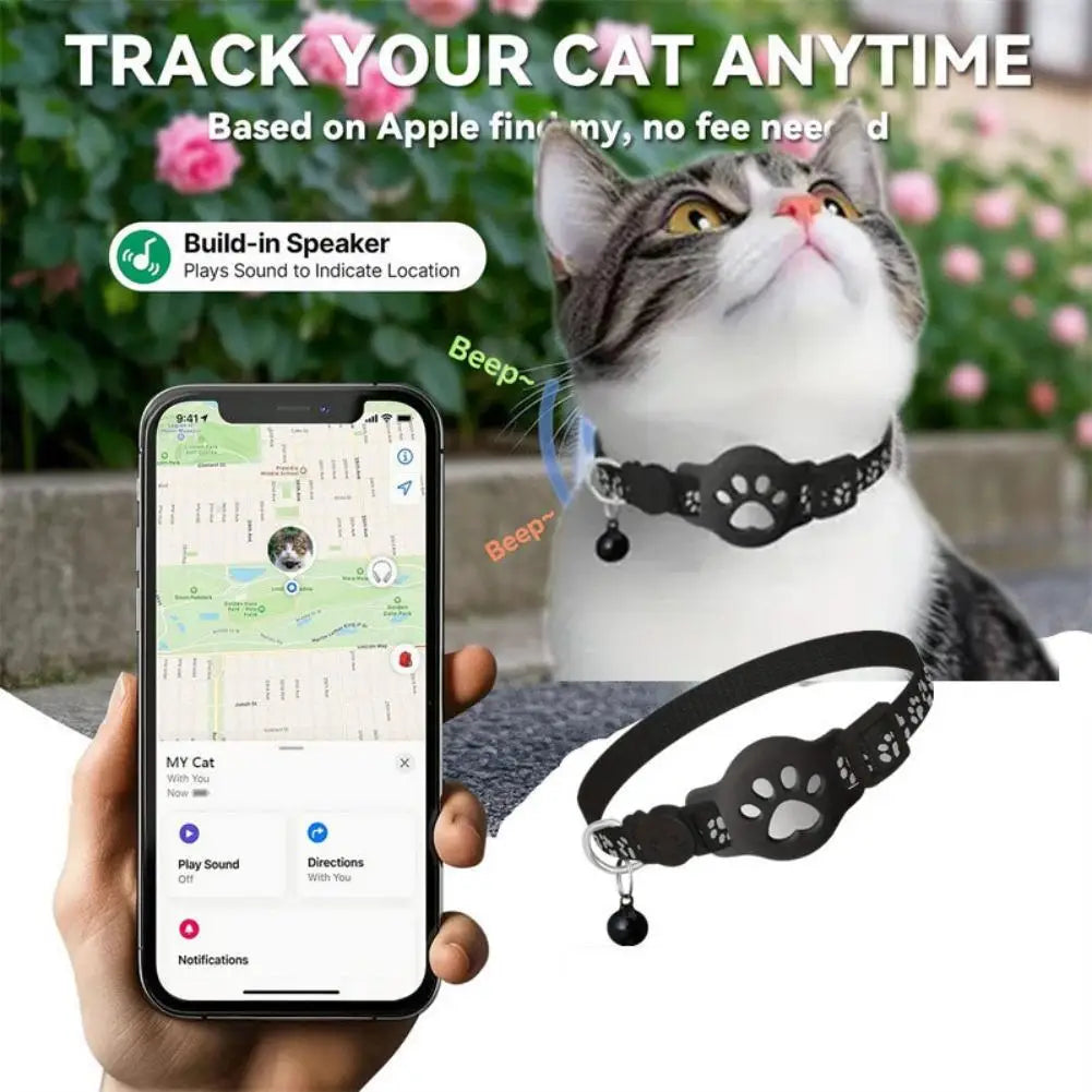 Cat Smart GPS Trackers Collar Anti-Lost Kitten Waterproof Tracker Dog Adjustable Safety Buckle Reflective GPS Collar Accessories