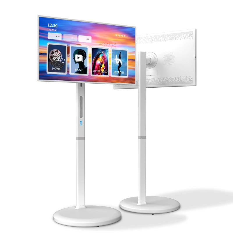 32 Inch Android 13 TV 8+128G 1080P Built-In Battery Family Indoor Smart Tv Wheels for Study Business Entertainment Portable Tv