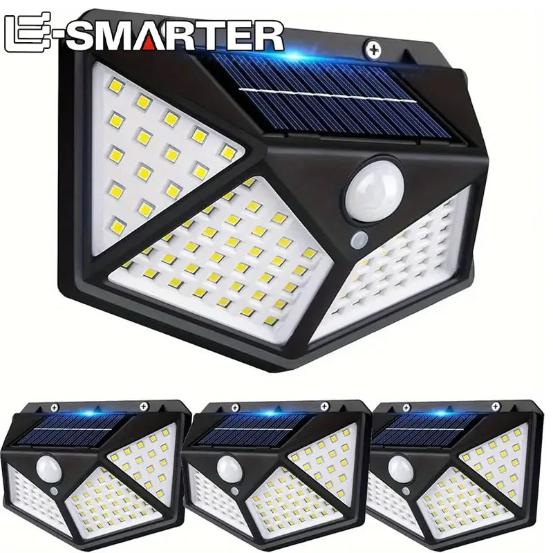 Outdoor Solar Patio Wall Light, Garden Home Wall Decor 100 LED Exterior Wall Light