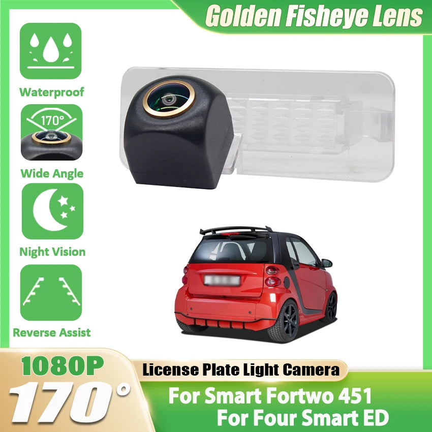 Car Reversing Camera For Smart Fortwo 451 For Four Smart ED Car HD Night Vision CVBS 1080P FishEye Vehicle Rear View Camera