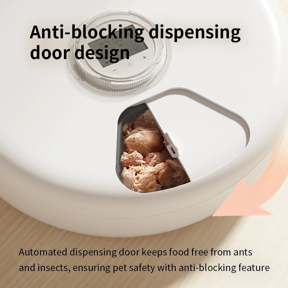 Smart Automatic Pet Feeder Wet Dry Food Dispenser 6 Meals Smart Cat Feeder Kibble Dispenser For Cat Dog Pets Supply Bowl