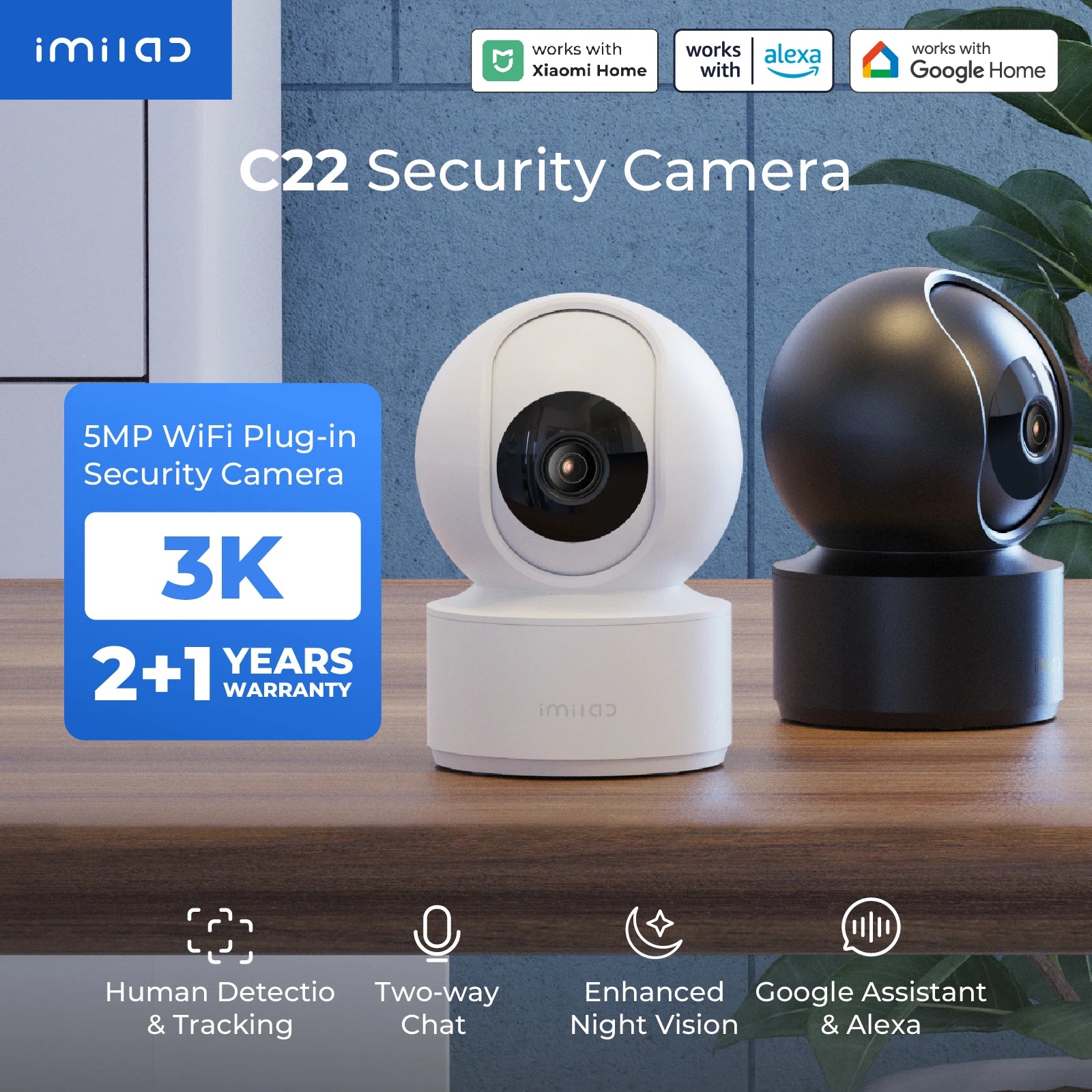IMILAB C22 5MP Wi-Fi Video Baby Monitor | Smart Home Paws image 1