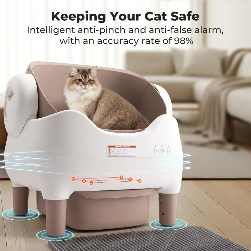 Automatic Smart APP Cat Litter Box Self Cleaning Fully Enclosed Cat Litter Box Pet Toilet Litter Tray with Free Gift Purifier