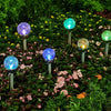 Solar Powered Cracked Glass Garden Lights，with Smart Light Control Path Lights for Garden Lawn Yard Patio