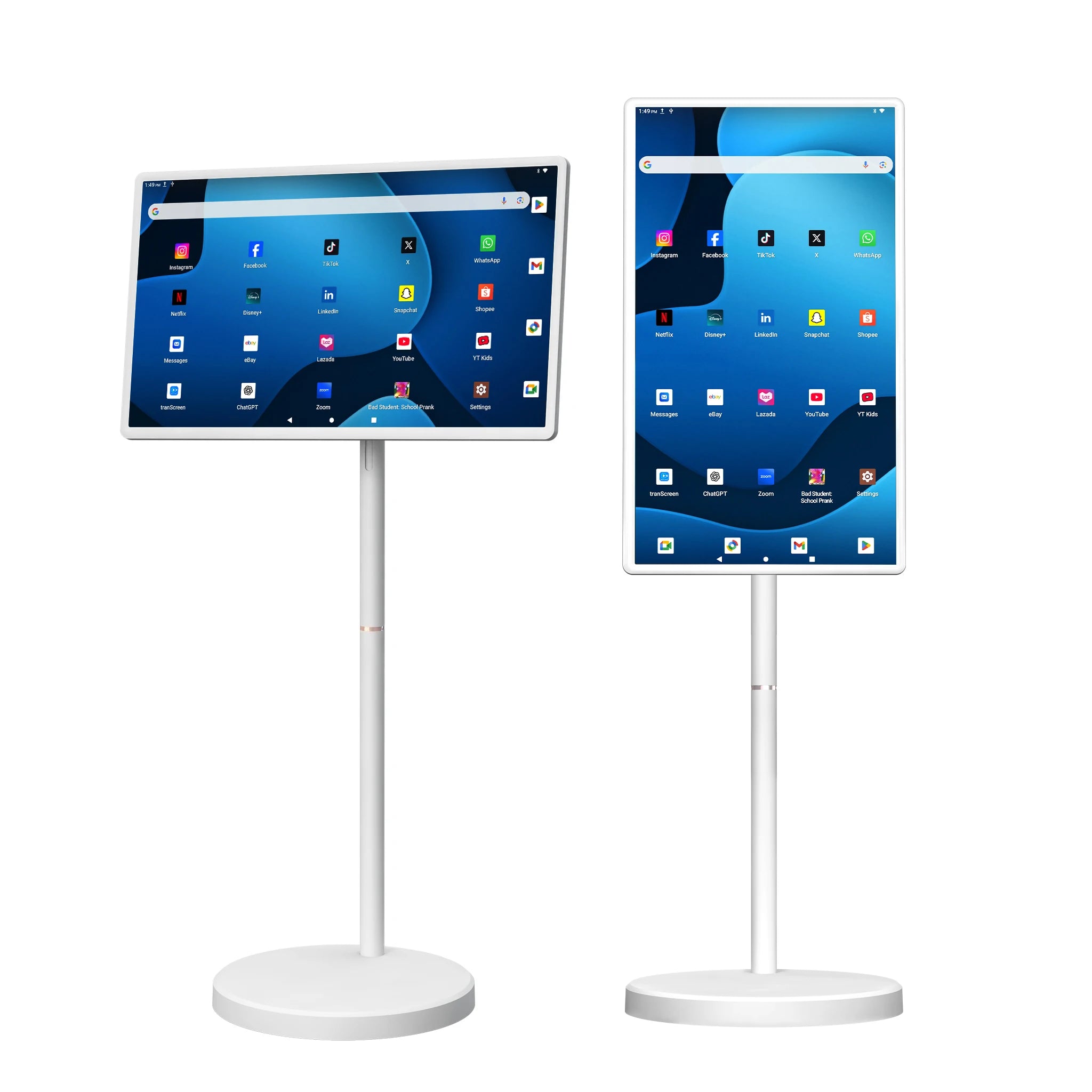 Interactive 32 Inch Portable Monitor Screen Smart TV Display Android 15 8+128GB Touchscreen LCD Monitors All in One Portable Tv