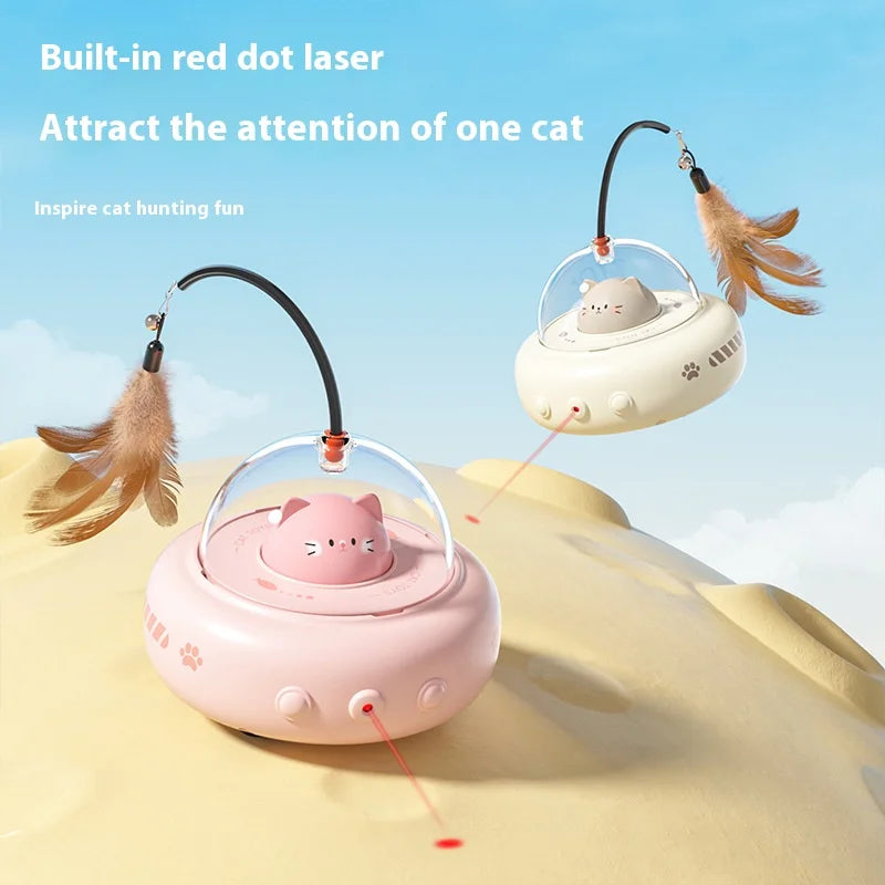 Smart Electric Cat Toy with Auto Rotating Feather Wand - Interactive Self - Playing Pet Toy for Lazy Owners Cat Toys Interactive