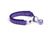 White Squiggles on Purple Cat Collar